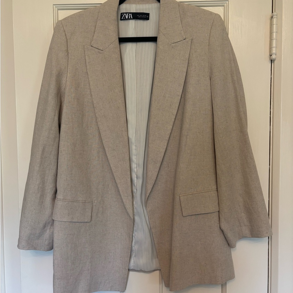 Zara Women's Linen Beige Blazer